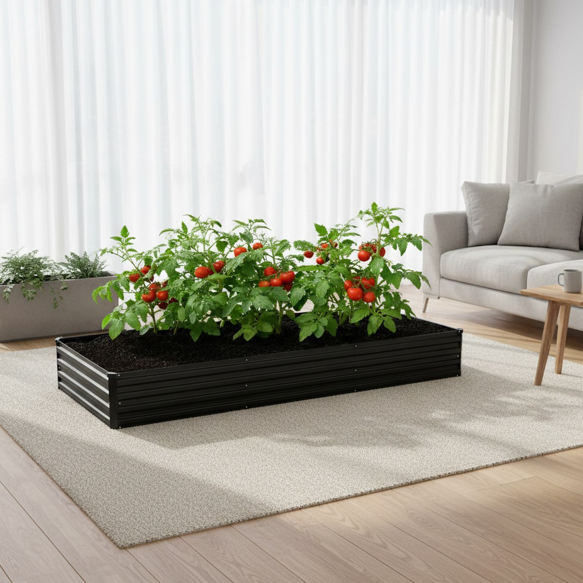 Planter Raised Metal - Galvanizli Yükseltilmiş Bahçe Yatağı 12x4ft Metal