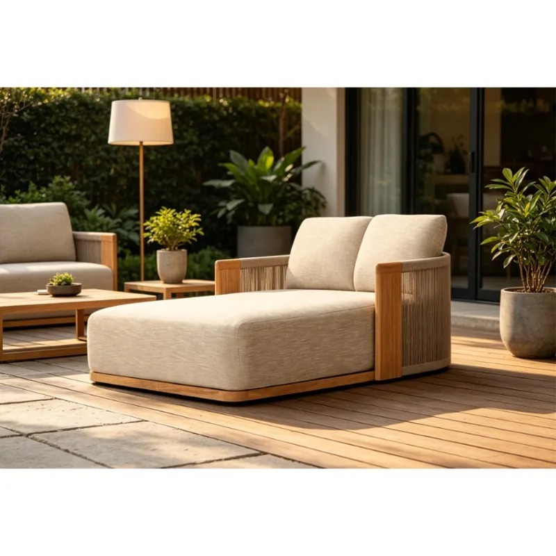 Outdoor Furniture Teak - Veranda Tik Ahşap Şezlong Güneşlenme Yatağı