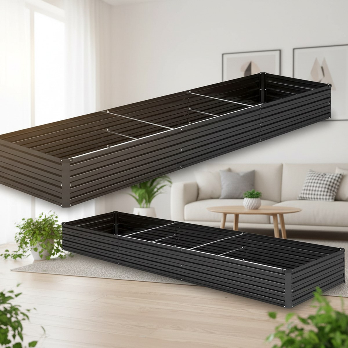 Planter Raised Metal - Galvanizli Yükseltilmiş Bahçe Yatağı 12ft Dikdörtgen