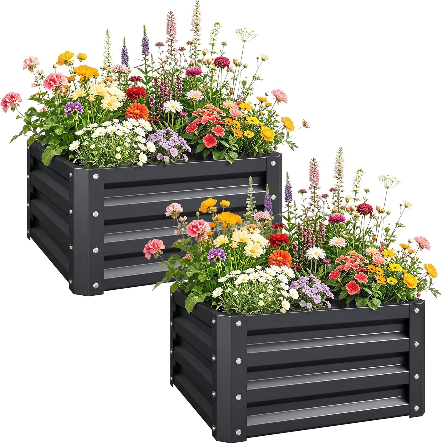 Planter Raised Metal - 2 Parçalı Galvanizli Yükseltilmiş Bahçe Yatağı,