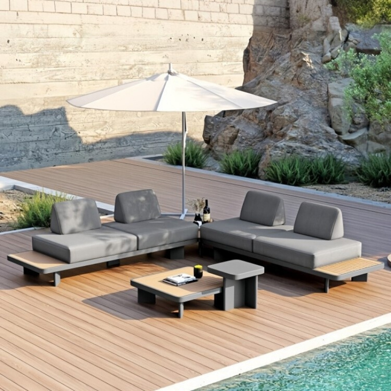 Outdoor Furniture Hotel - Alüminyum Alaşımlı Bahçe Teras Kahve Masası