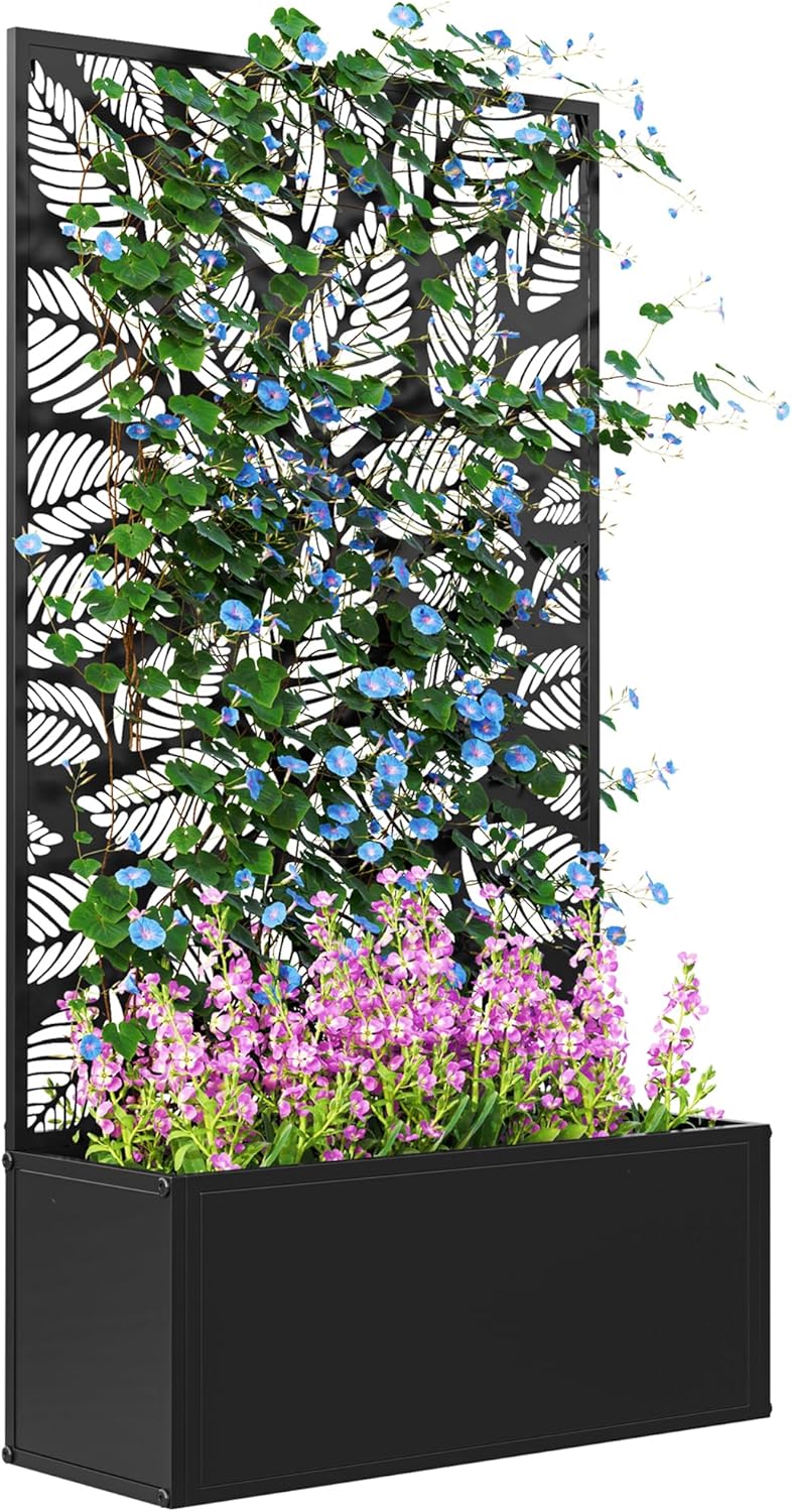 Planter Raised Metal - Tırmanıcı Bitkiler için Çerçeveli Metal Yükseltilmiş