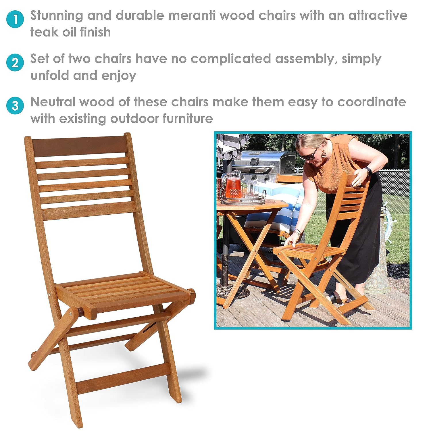 Dış Mekan Katlanır Ahşap Bahçe - Outdoor Furniture Oil Teak incelemesi ve fiyatı