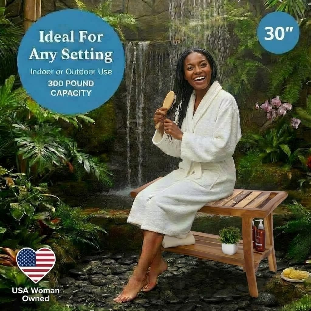 Tik ağacı duş bankı, spa banyo - Outdoor Furniture Teak incelemesi ve fiyatı