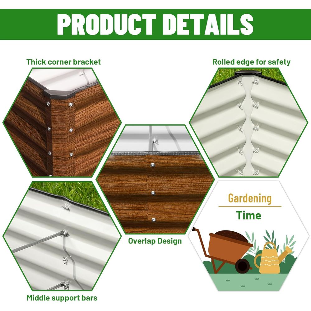 2'li Paket 6x2x2T Galvanizli Y - Planter Raised Metal incelemesi ve fiyatı