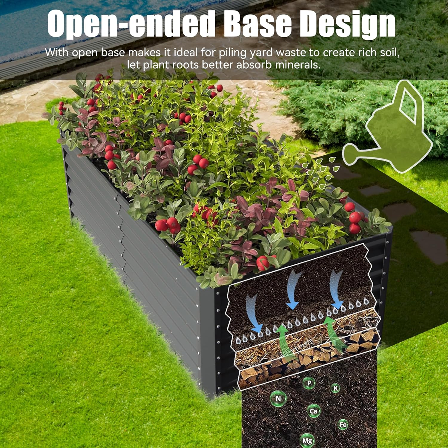 6x3x2ft Galvanizli Yükseltilmi - Planter Raised Metal incelemesi ve fiyatı