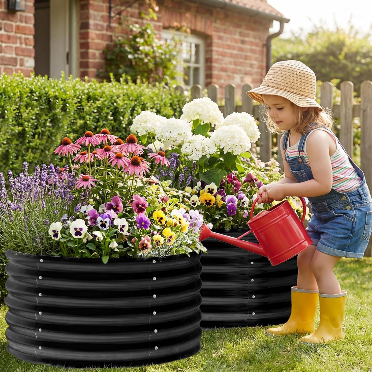 2'li Paket 2x2x1.5ft Yuvarlak  - Planter Raised Metal incelemesi ve fiyatı