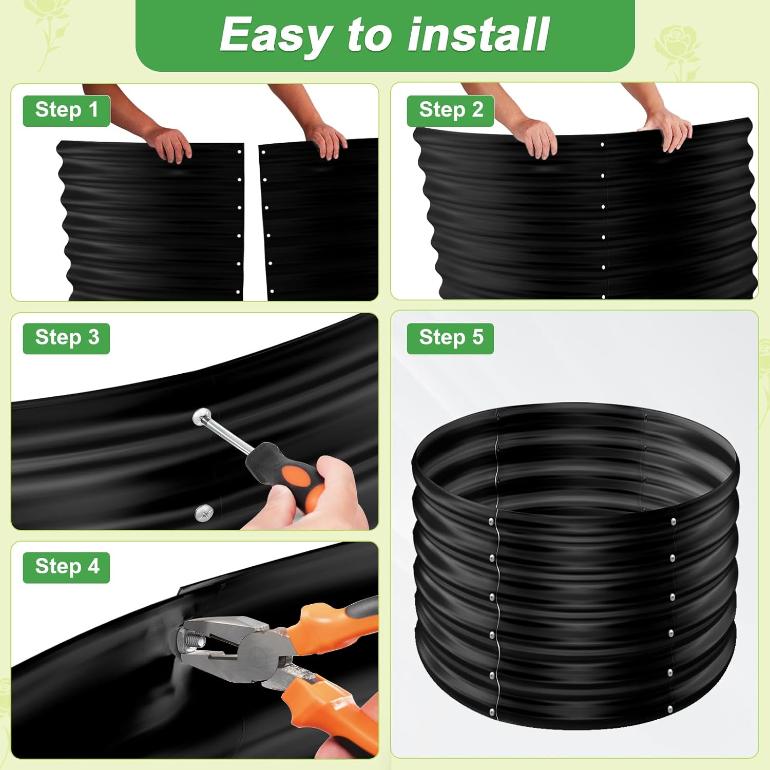 2'li Paket 2x2x1.5ft Yuvarlak  - Planter Raised Metal incelemesi ve fiyatı