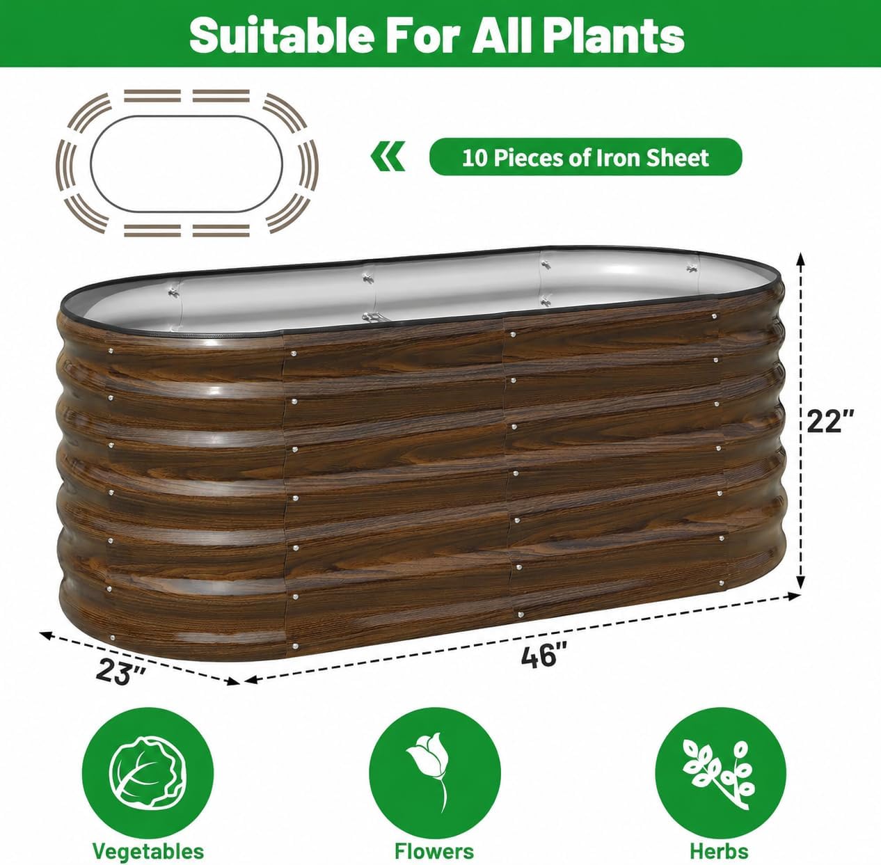 Galvanizli Çelik Yükseltilmiş  - Planter Raised Metal incelemesi ve fiyatı