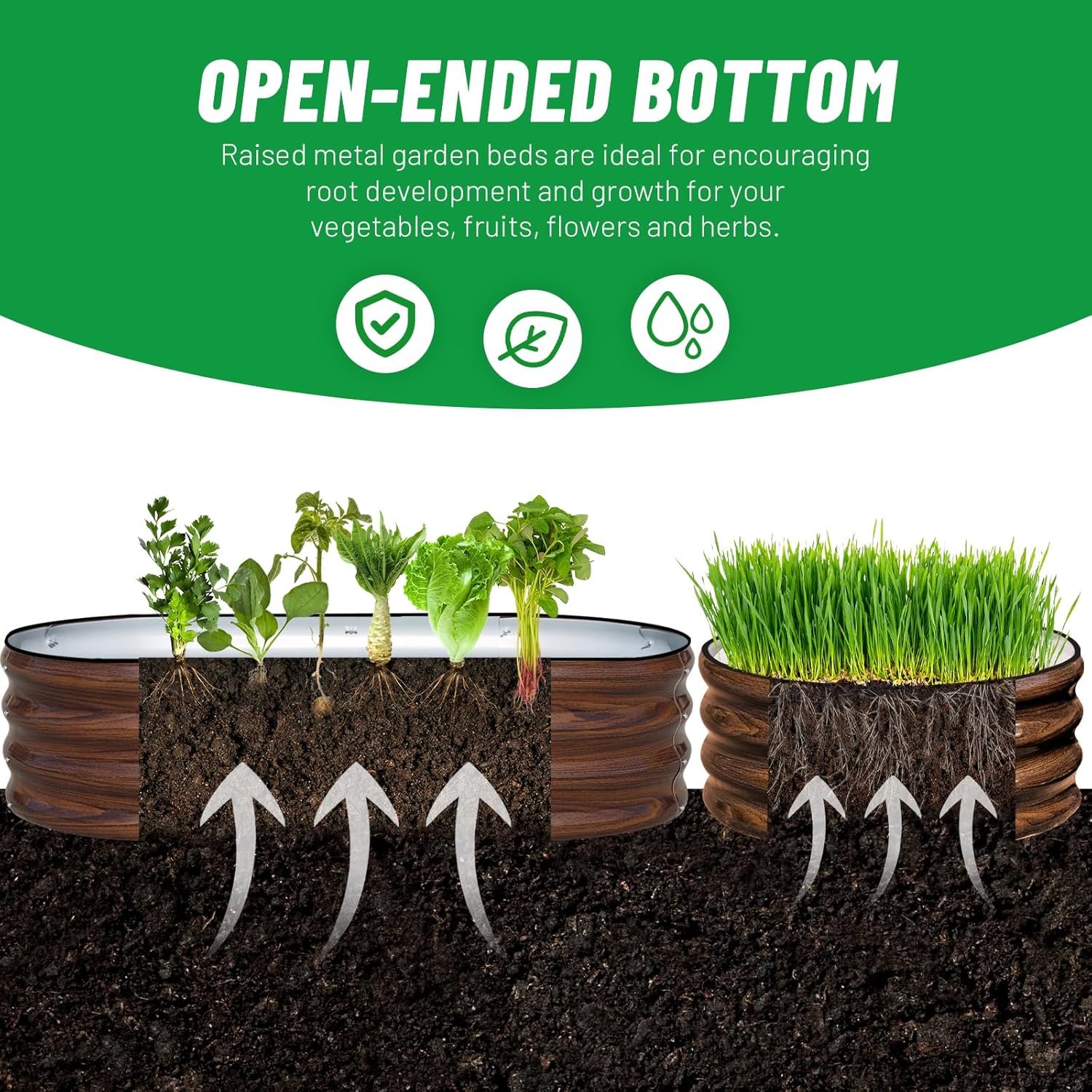 3'lü Galvaniz Çelik Yükseltilm - Planter Raised Metal incelemesi ve fiyatı