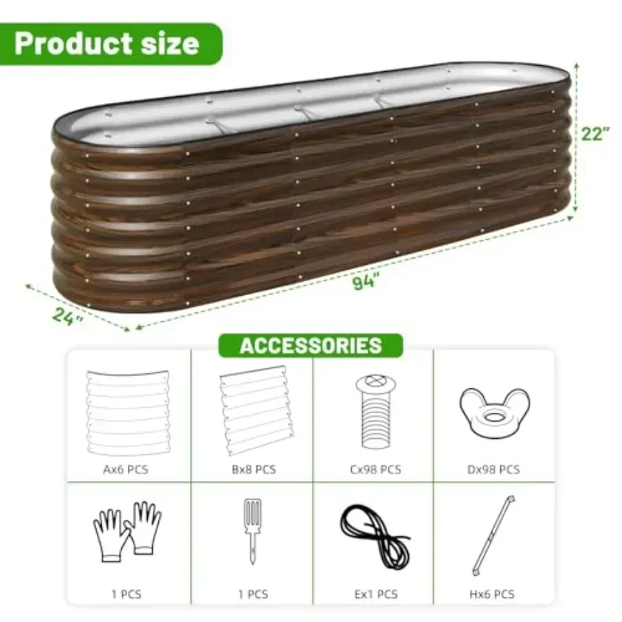 2'li Paket Galvanizli Çelik Yü - Planter Raised Metal incelemesi ve fiyatı