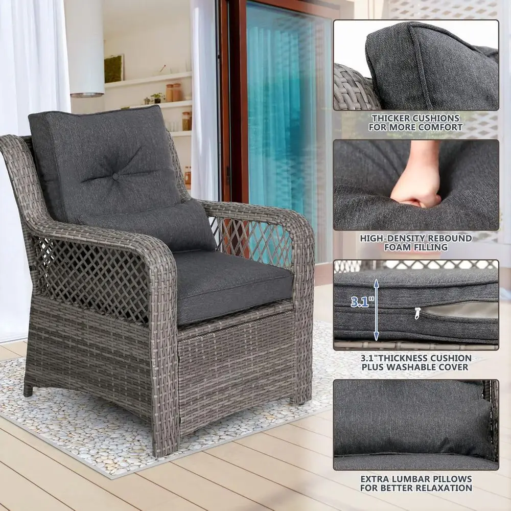 6 Parçalı Gri Açık Hava Hasır  - Outdoor Furniture Lounge Set incelemesi ve fiyatı