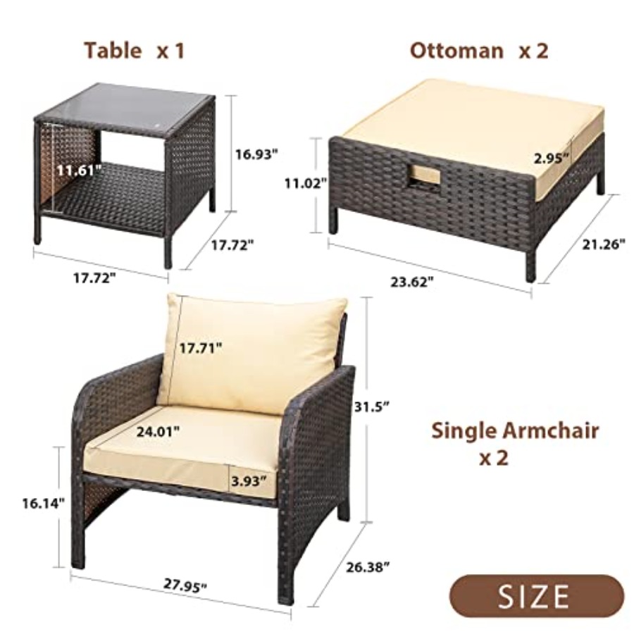 5 Parçalı Balkon Mobilyası, PE - Outdoor Furniture Lounge Set incelemesi ve fiyatı